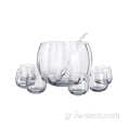 Clear Glass Punch Bowl Glass Punch Set